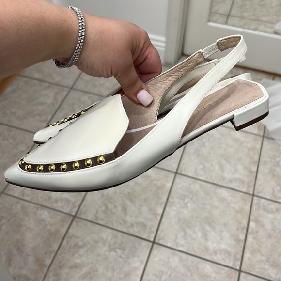 Cecelia New York White Patent Leather Slingback Flats - Picture 9 of 14